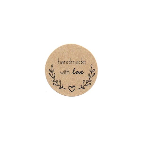 Handmade With Love Calligraphy Style Sticker Labels