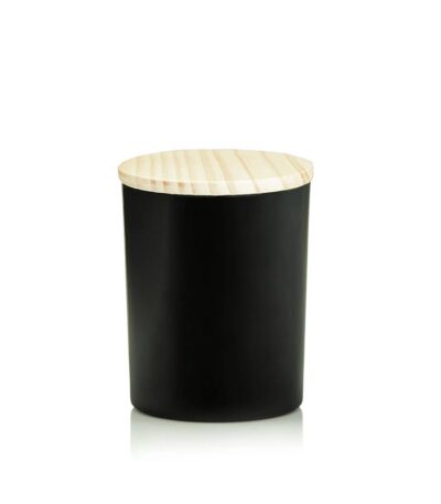 black matte glass candle jar with lid