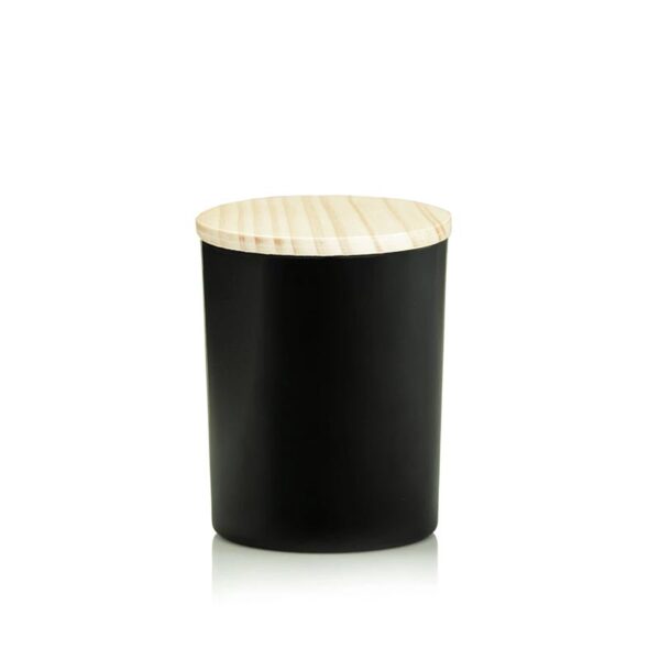 black matte glass candle jar with lid