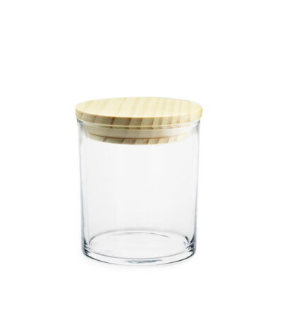 clear glass candle jar with lid