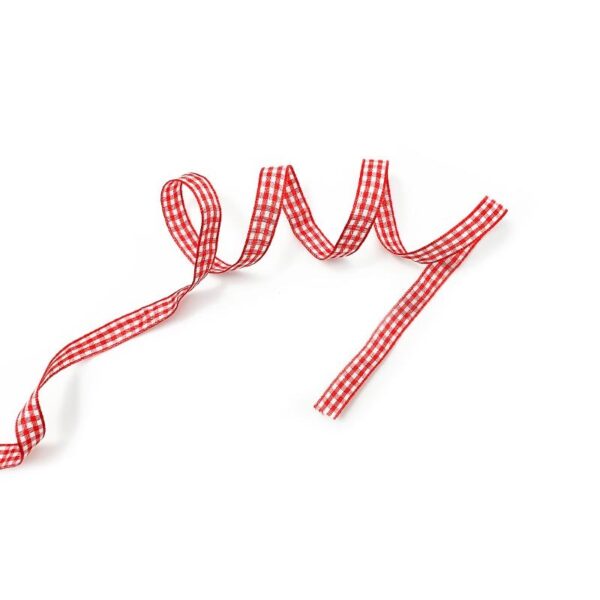 Red and White Gingham Ribbon