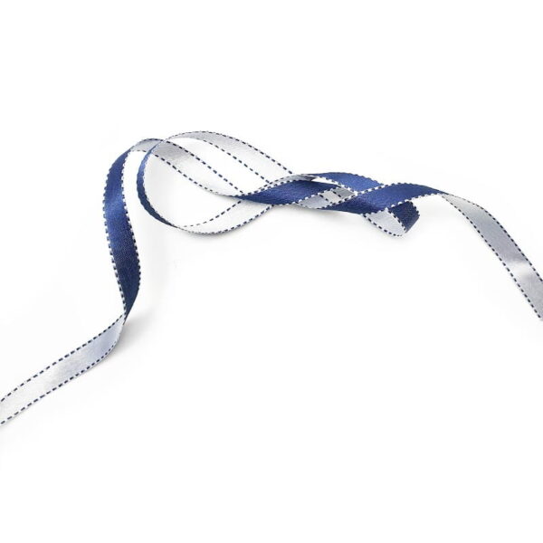 Navy Blue and Silver Ribbon