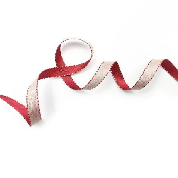 Red Wine and Beige Ribbon