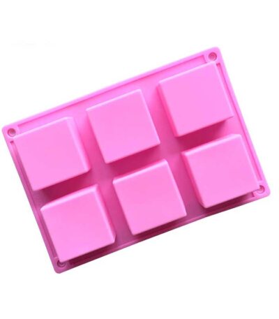 six square silicone mold front