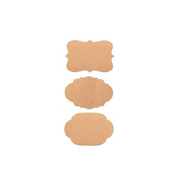 Banner Shapes Kraft Label Stickers