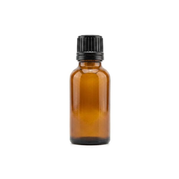 30ml Amber Glass Dropper Bottle with Black Cap