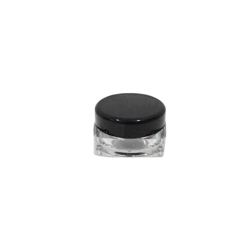 makeup_container_small1 Clear Cosmetic Powder Jar with Black Lid - Image 1